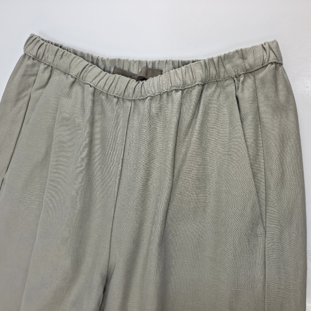 Enza Costa Everywhere Pants Size 1 Taupe Tencel Linen Cotton Elastic Waist - Picture 4 of 7